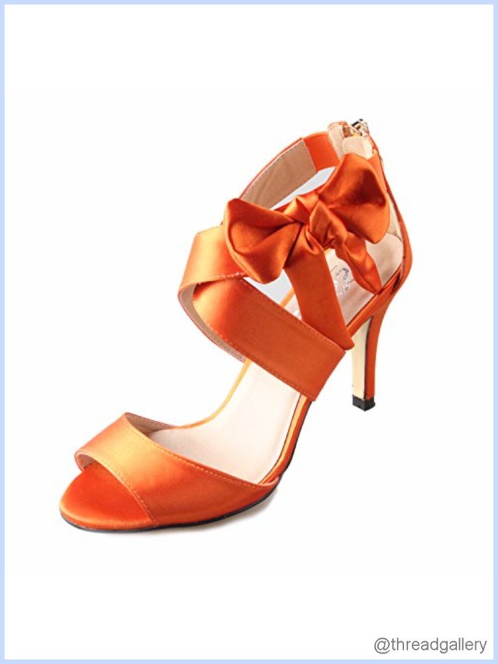 Satin Strappy Heeled Sandals Bow Ankle Strap Dress Shoes